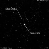 NGC 2666 - рассеянное скопление звёзд. Описание NGC 2666:, Рассеянное скопление в созвездии Рысь