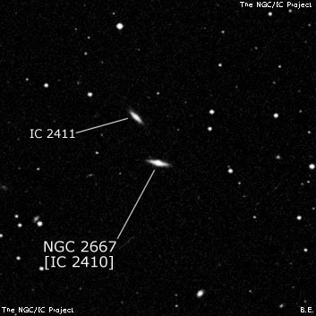 NGC 2667 - галактика. Описание NGC 2667:, Галактика в созвездии Рак