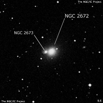 NGC 2672 - эллиптическая галактика. Описание NGC 2672:, Галактика в созвездии Рак