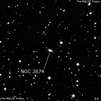 NGC 2674 - спиральная галактика. Описание NGC 2674:, Галактика в созвездии Гидра