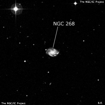 NGC 268 - спиральная галактика с баром. Описание NGC 268:, Галактика в созвездии Кит
