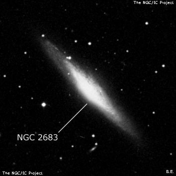 NGC 2683 - спиральная галактика. Описание NGC 2683:, Галактика в созвездии Рысь