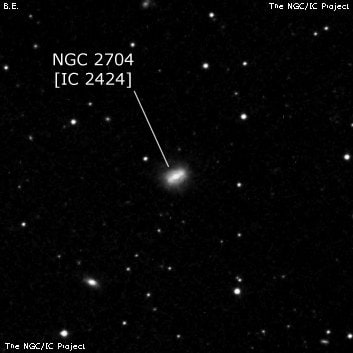 NGC 2704 - спиральная галактика с баром. Описание NGC 2704:, Галактика в созвездии Рысь