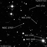 NGC 2707 - одиночная звезда. Описание NGC 2707:, Двойная звезда в созвездии Гидра