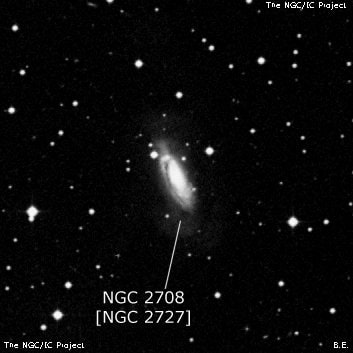 NGC 2708 - спиральная галактика. Описание NGC 2708:, Объект глубокого космоса в созвездии Гидра