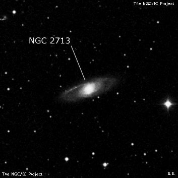 NGC 2713 - спиральная галактика с баром. Описание NGC 2713:, Галактика в созвездии Гидра
