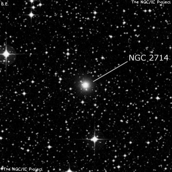 NGC 2714 - эллиптическая галактика. Описание NGC 2714:, Галактика в созвездии Киль