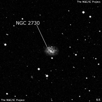 NGC 2730 - спиральная галактика с баром. Описание NGC 2730:, Галактика в созвездии Рак