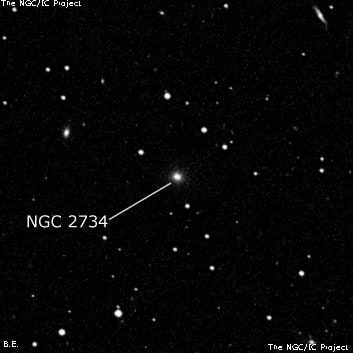 NGC 2734 - эллиптическая галактика. Описание NGC 2734:, Галактика в созвездии Рак