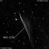 NGC 2736 - туманность. Описание NGC 2736:, Область H II в созвездии Паруса
