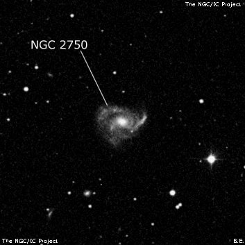 NGC 2750 - спиральная галактика. Описание NGC 2750:, Галактика в созвездии Рак