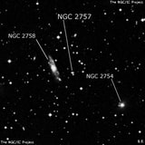 NGC 2757 - две звезды. Описание NGC 2757:, Объект глубокого космоса в созвездии Гидра