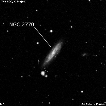 NGC 2770 - спиральная галактика. Описание NGC 2770:, Галактика в созвездии Рысь