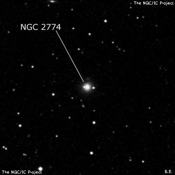 NGC 2774 - спиральная галактика. Описание NGC 2774:, Галактика в созвездии Рак