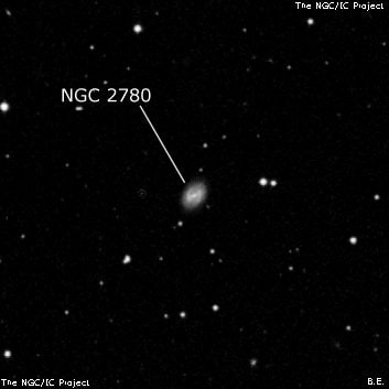 NGC 2780 - спиральная галактика с баром. Описание NGC 2780:, Галактика в созвездии Рысь