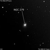 NGC 279 - линзовидная галактика. Описание NGC 279:, Галактика в созвездии Кит