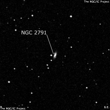 NGC 2791 - спиральная галактика. Описание NGC 2791:, Галактика в созвездии Рак
