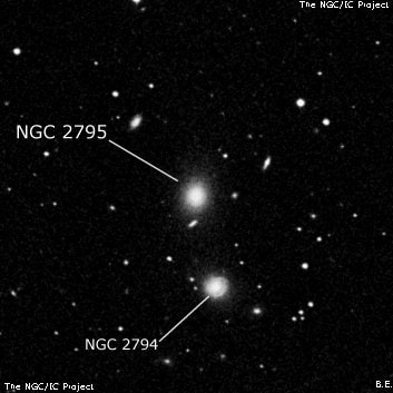 NGC 2795 - эллиптическая галактика. Описание NGC 2795:, Галактика в созвездии Рак