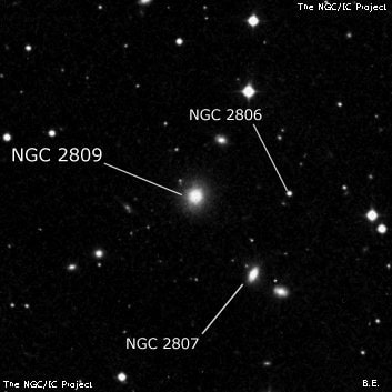 NGC 2809 - линзовидная галактика. Описание NGC 2809:, Галактика в созвездии Рак