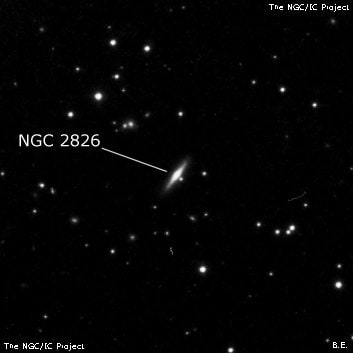 NGC 2826 - линзовидная галактика. Описание NGC 2826:, Галактика в созвездии Рысь