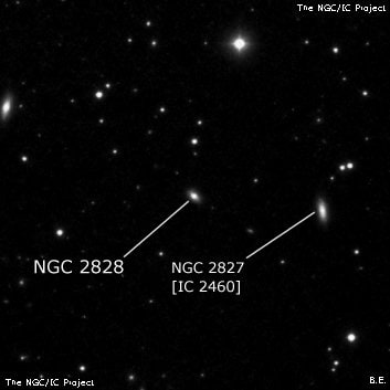 NGC 2828 - спиральная галактика. Описание NGC 2828:, Галактика в созвездии Рысь
