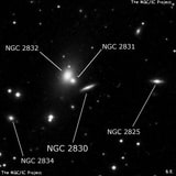 NGC 2830 - спиральная галактика с баром. Описание NGC 2830:, Галактика в созвездии Рысь