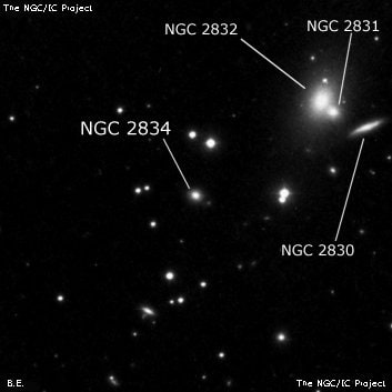 NGC 2834 - галактика. Описание NGC 2834:, Галактика в созвездии Рысь