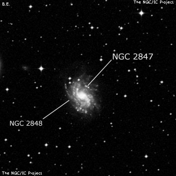 NGC 2847 - H 2 -регион или часть галактики. Описание NGC 2847:, Область H II в созвездии Гидра