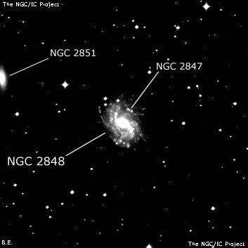 NGC 2848 - спиральная галактика с баром. Описание NGC 2848:, Галактика в созвездии Гидра