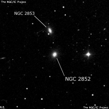 NGC 2852 - спиральная галактика с баром. Описание NGC 2852:, Галактика в созвездии Рысь