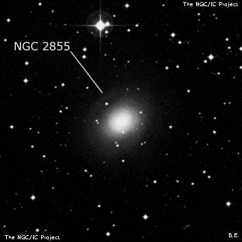 NGC 2855 - линзовидная галактика. Описание NGC 2855:, Галактика в созвездии Гидра