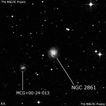 NGC 2861 - спиральная галактика с баром. Описание NGC 2861:, Галактика в созвездии Гидра