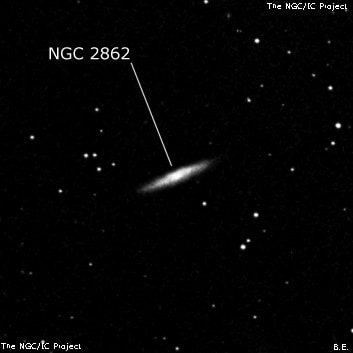 NGC 2862 - спиральная галактика с баром. Описание NGC 2862:, Галактика в созвездии Лев