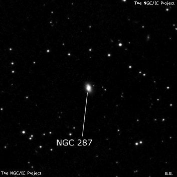 NGC 287 - линзовидная галактика. Описание NGC 287:, Галактика в созвездии Рыбы