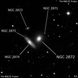 NGC 2872 - эллиптическая галактика. Описание NGC 2872:, Галактика в созвездии Лев