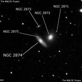 NGC 2874 - спиральная галактика с баром. Описание NGC 2874:, Галактика в созвездии Лев