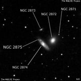 NGC 2875 - H 2 -регион или часть галактики. Описание NGC 2875:, Объект глубокого космоса в созвездии Лев