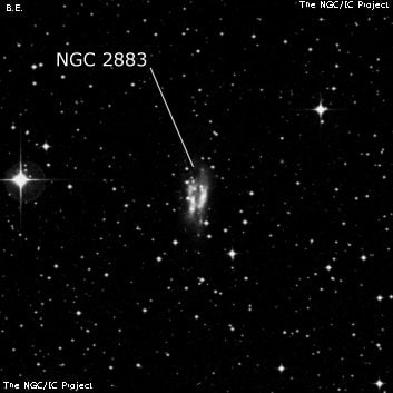 NGC 2883 - галактика неправильной формы. Описание NGC 2883:, Галактика в созвездии Компас