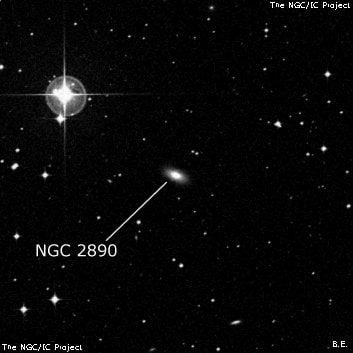 NGC 2890 - галактика. Описание NGC 2890:, Галактика в созвездии Гидра