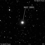 NGC 2891 - галактика. Описание NGC 2891:, Галактика в созвездии Компас