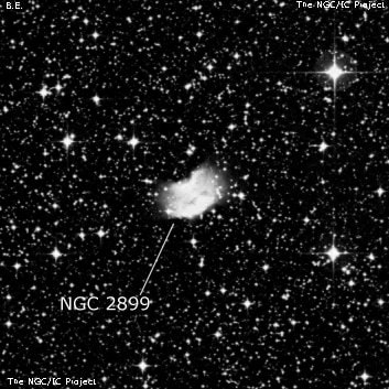 NGC 2899 - планетарная туманность. Описание NGC 2899:, Планетарная туманность в созвездии Паруса