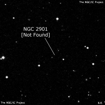 NGC 2901 - по указанным Генри Дрейером координатам, объект повторно не найден; . Описание NGC 2901:, Объект глубокого космоса в созвездии Лев