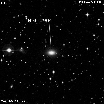 NGC 2904 - спиральная галактика с баром. Описание NGC 2904:, Галактика в созвездии Насос