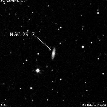 NGC 2917 - линзовидная галактика. Описание NGC 2917:, Галактика в созвездии Гидра