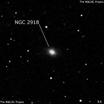 NGC 2918 - эллиптическая галактика. Описание NGC 2918:, Галактика в созвездии Лев