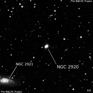 NGC 2920 - спиральная галактика. Описание NGC 2920:, Галактика в созвездии Гидра