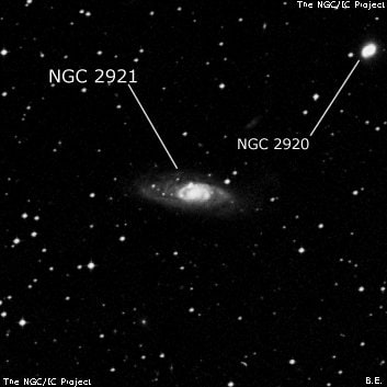 NGC 2921 - спиральная галактика с баром. Описание NGC 2921:, Галактика в созвездии Гидра