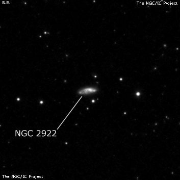 NGC 2922 - галактика неправильной формы. Описание NGC 2922:, Галактика в созвездии Малый Лев