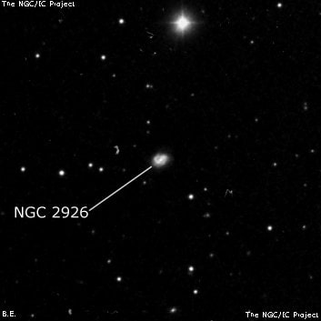 NGC 2926 - спиральная галактика с баром. Описание NGC 2926:, Галактика в созвездии Лев