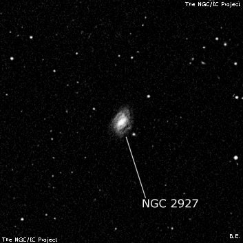 NGC 2927 - спиральная галактика с баром. Описание NGC 2927:, Галактика в созвездии Лев